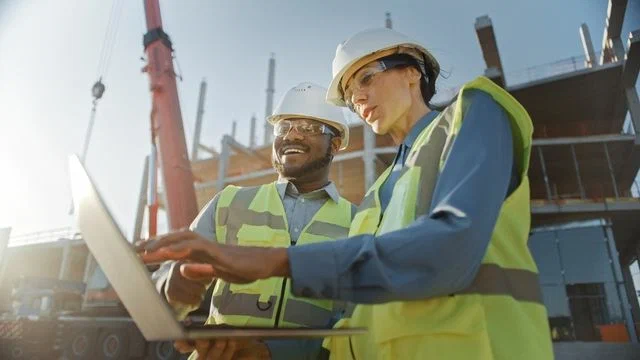 construction workers working on building site in Malta